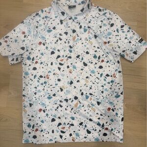 Colorful Terrazzo Print Polo Shirt